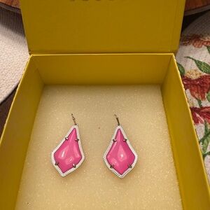 Kendra Scott Pink/Silver Enamel Dangle Earrings